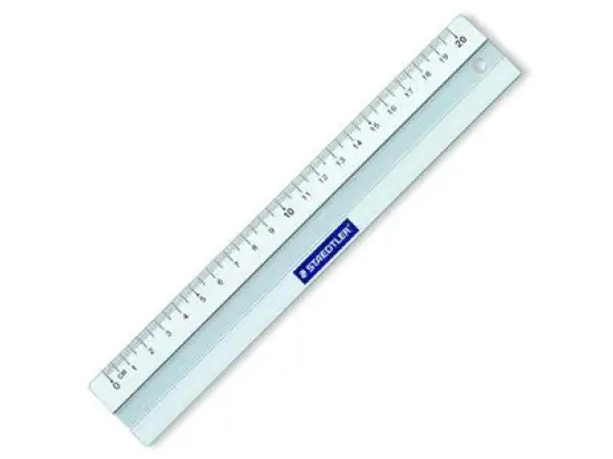 Lineal Staedtler 56320 563 20 Mars Metall 20cm aus Aluminium Millimeter-Skalierung, Tuschekante, Pack 10 Stk