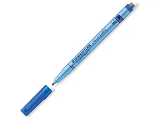 Universalstift Staedtler 305M-3 305 M-3 Lumocolor correctable M 1,0mm M Rundspitze nachfüllbar trocken abwischbar blau