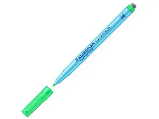 Universalstift Staedtler 305M-5 305 M-5 Lumocolor correctable M 1,0mm M Rundspitze nachfüllbar trocken abwischbar grün, Pack 10 Stk