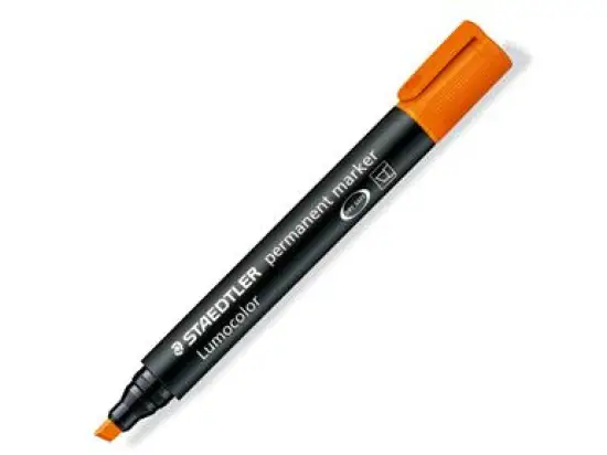 Permanentmarker Staedtler 350-4 Lumocolor 2-5mm, Keilspitze, orange, Pack 10 Stk
