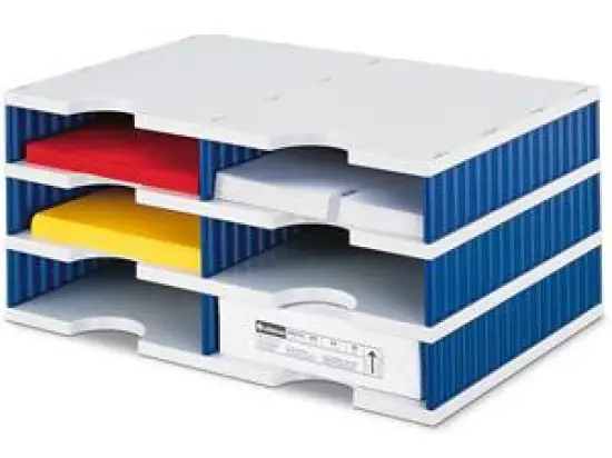 Basis-Einheit Styro 268-0203.38 styrodoc duo 6Fächer grau/blau Standard