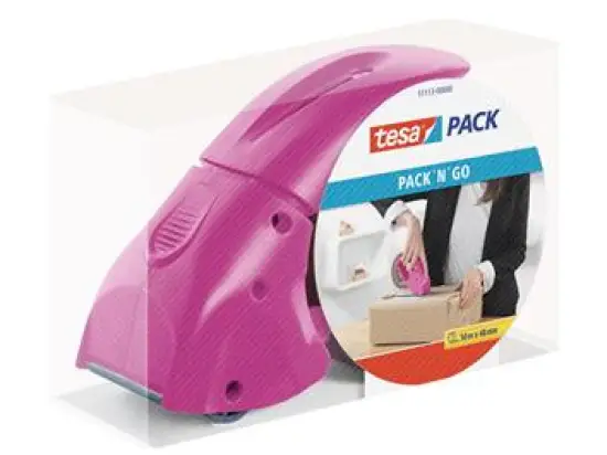 Packbandabroller Tesa 51113-00000-00 tesapack Pack´n´Go pink inkl. 1 Rolle Tesapack 48mmx50m