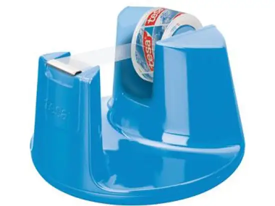 Klebefilm-Tischabroller Tesa 53825-00000-01 Easy Cut Compact blau bis 19mmx33m, inkl. 1 Rolle, Pack 8 Stk