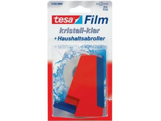 Klebefilm-Handabroller Tesa 57320-00000-01 tesafilm rot/blau inkl Film 15mmx33m kristallklar, Pack 6 Stk