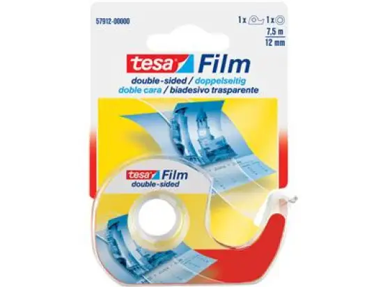 Klebefilm Tesa 57912-00000-01 tesafilm 12mmx7,5m doppelseitig transparent im Einwegspender