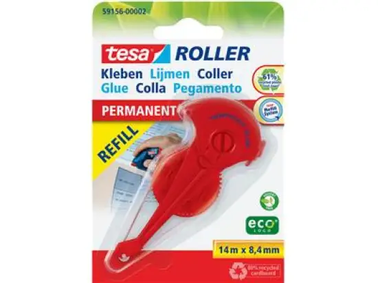 Korrekturroller-Nachfüllkassette Tesa 59156-00002 Roller ecoLogo 8,4mmx14m permanent, Pack 5 Stk