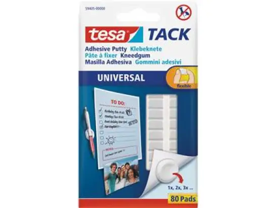 Klebeknete Tesa 59405-00000-00 Tack weiß portionierbar, ablösbar, Pack 80 Stk