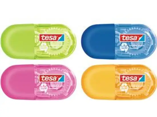 Korrekturroller Tesa 59816-00000-00 Roller ecoLogo Mini 6m/5mm Einweg farbig sortiert, Pack 16 Stk