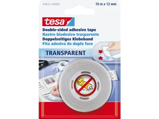 Doppelseitiges Klebeband Tesa 64621-00000-04 12mmx10m transparent doppelseitig, Pack 12 Stk