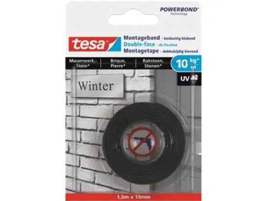 Montageband Tesa 77748-00000-00 Powerbond 1,5mx19mm Klinker & Stein hält bis zu 10kg/m², Pack 12 Stk