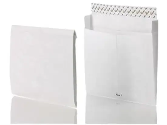 Ordner-Faltentasche Bong 00067158 Tyvek ohne Fenster haftklebend weiß 31,8x32,6cm 68g