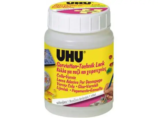 Bastellack UHU 47435 Servietten-Technik Lack, Seidenglanz, Dose 150ml