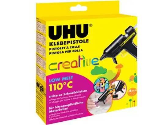 Heißklebepistole UHU 48610 creative Low Melt 110°C, inkl. 4 Patronen