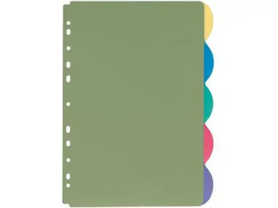 Blanko-Register Veloflex 4245800 A4 blanko 5-teilig PP 5-farbig transparent, Pack 25 Stk