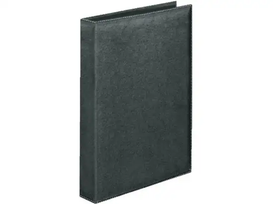 Ringbuch Veloflex 5140780 Exquisit A4, 4 Ringe Ø 15 mm, Pappe/Weichfolie, D-Ring-Mechanik, Ziersteppnaht, schwarz
