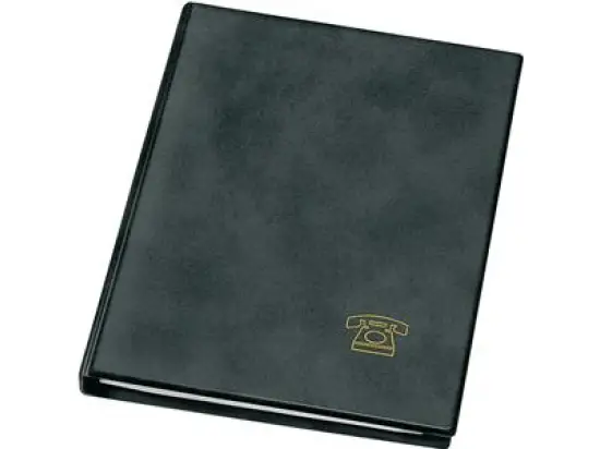 Telefonringbuch Veloflex 5158180 A5, 4 Ringe Ø 16 mm, PVC, ledergenarbt, O-Ring-Mechanik, 600 Nummern, schwarz