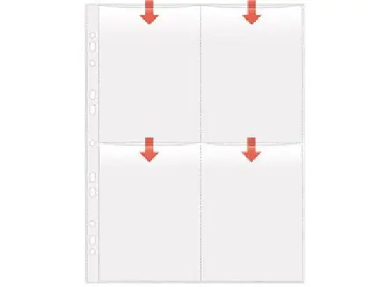 Fotohüllen Veloflex 5347300 A4 10X15hoch,5er Pack mit seitlichem Heftrand, glasklar, Pack 10 Stk