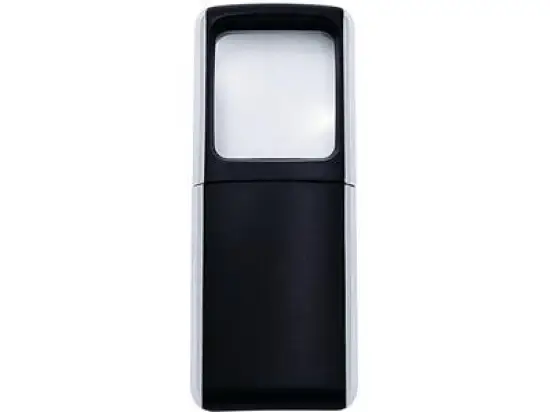 Lupe Wedo 2717501 271 7501 eckig LED-beleuchtet schwarz inkl. 2x3v CR1130-Batterien