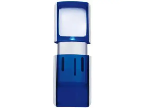 Lupe Wedo 2717503 271 7503 eckig LED-beleuchtet blau inkl. 2x3V CR1130-Batterien