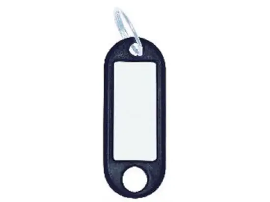 Schlüsselanhänger Wedo 262801801 262 801801 schwarz mit Schild mit Ring 18mm, Pack 100 Stk