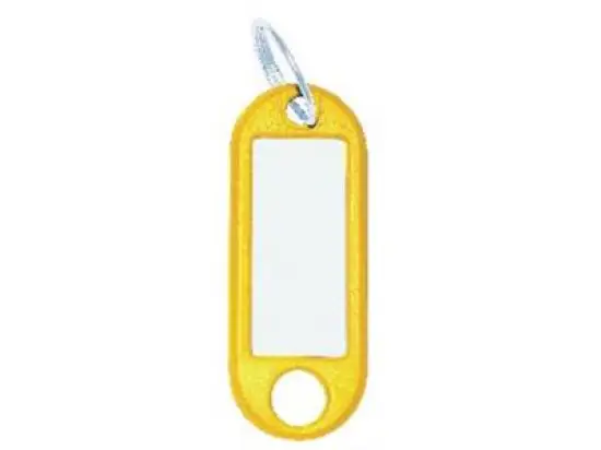 Schlüsselanhänger Wedo 262801805 262 801805 gelb mit Schild mit Ring 18mm, Pack 100 Stk