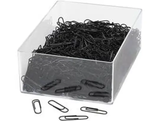 Büroklammern Wedo 901244601 901 244601 27mm schwarz Kunststoffüberzug, Pack 1000 Stk