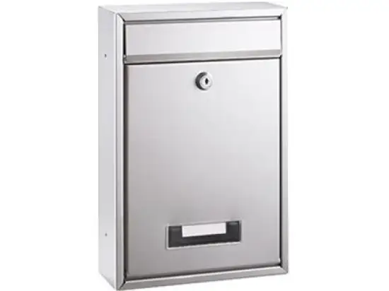 Briefkasten Alco 8602 mit Fenster silber mit 2 Schlüsseln 32x21,5x8,5cm lackiert