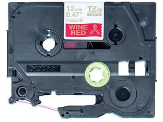 Schriftband-Kassette Brother TZe-RW34 gold auf weinrot 12mm/4m nicht klebend