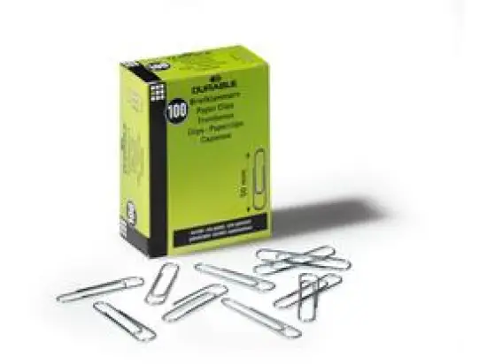 Aktenklammern Durable 1224-25 122425 50mm verzinkt glatt rund, Pack 100 Stk