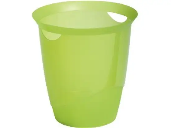 Papierkorb Durable 1701710017 Trend 16 Liter transluzent lindgrün mit Tragegriffen