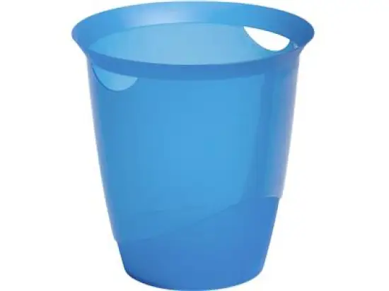 Papierkorb Durable 1701710540 Trend 16 Liter transluzent blau mit Tragegriffen, Pack 6 Stk