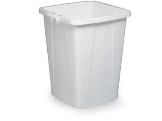 Abfalltonne Durable 1800474010 Durabin 90 Liter weiß quadratisch lebensmittelecht, Pack 6 Stk