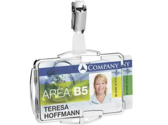 Kartenhalter Durable 8902-23 890223 Rfid Secure Duo 54x87mm mit RFID Schutz für 2 Karten mit Clip, Pack 10 Stk