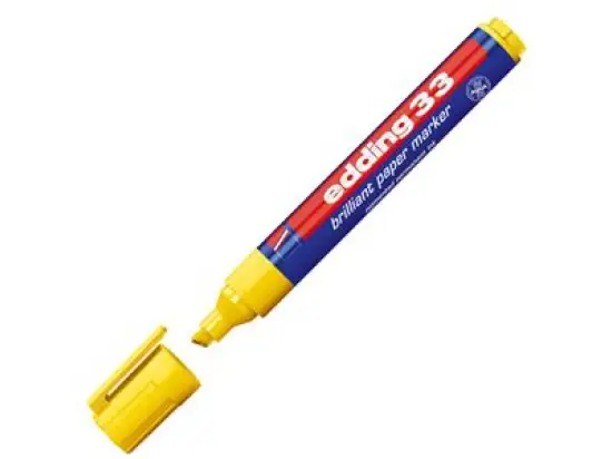 Pigmentmarker Edding 33 4-33005 1-5mm, Keilspitze, gelb, Pack 10 Stk