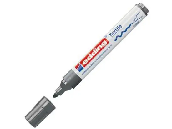 Textilmarker Edding 4500 4-4500012 2-3mm, Rundspitze, grau, Pack 10 Stk