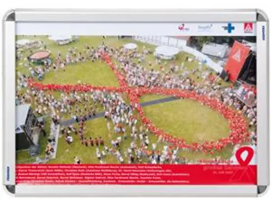 Plakatrahmen Franken BS0801 A2 Aluminium silber aufklappbares Rahmenprofil