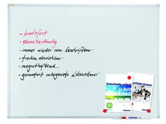 Whiteboard Franken SC3204 X-tra! Line 200x100cm, emailliert, eloxierter Alurahmen mit Ablageleiste