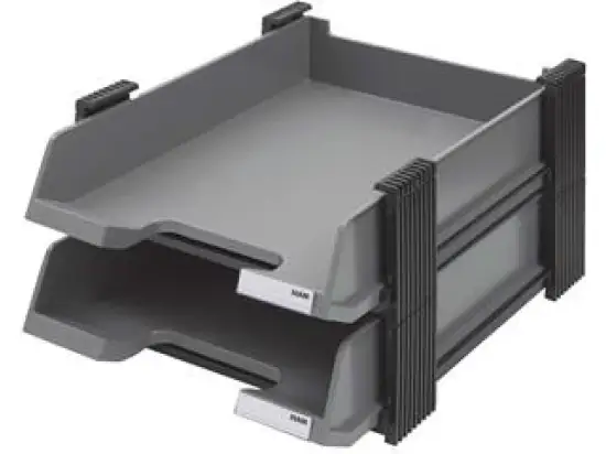 Briefablage-Set HAN 10320-191 Duett dunkelgrau 2 Ablagen A4/C4, Stapelgestell