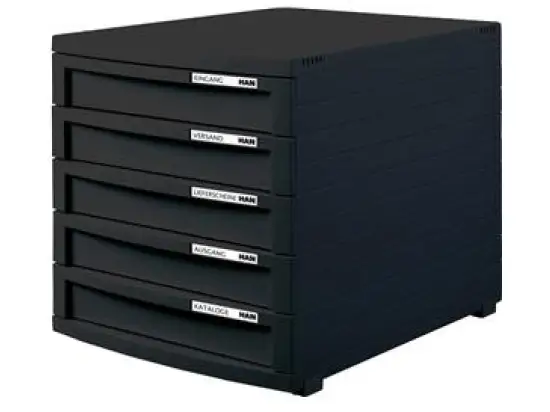 Schubladenbox HAN 1505-13 Contur schwarz 5-geschlossene Schubladen