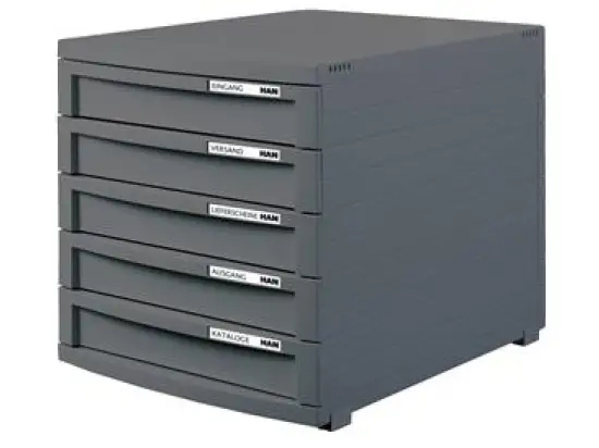 Schubladenbox HAN 1505-191 Contur dunkelgrau 5-geschlossene Schubladen