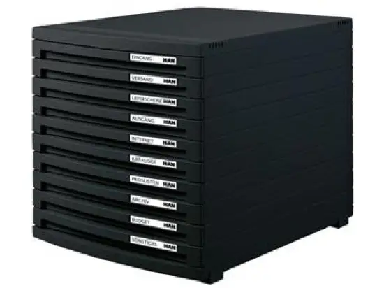 Schubladenbox HAN 1510-13 Contur schwarz 10-geschlossene Schubladen