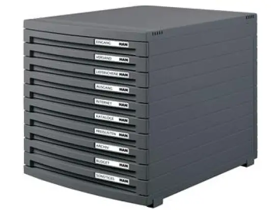 Schubladenbox HAN 1510-191 Contur dunkelgrau 10-geschlossene Schubladen