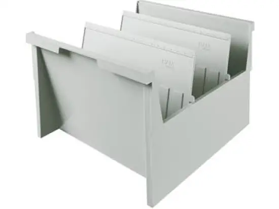 Einhängetrog HAN 854-0-11 A4-quer für 1000 Karten lichtgrau mit 2 Stützplatten