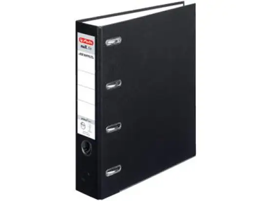 Doppelordner Herlitz 10842250 maX.file protect A4 (2 x A5-quer), 70mm, Pappe/PP-Folie, Wechselfenster, schwarz