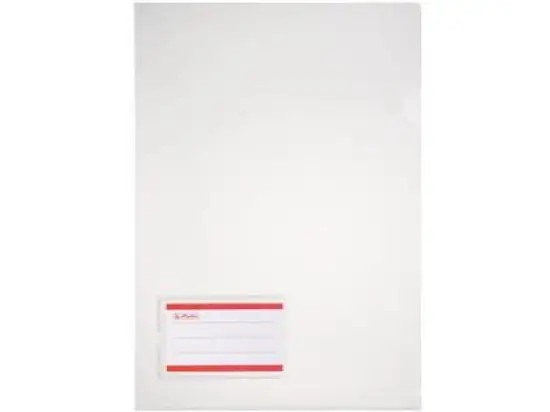 Aktenhüllen Herlitz 300000656 10913804 A4 glasklar 180my PP mit beschreibbarem Einstecketikett, Pack 10 Stk