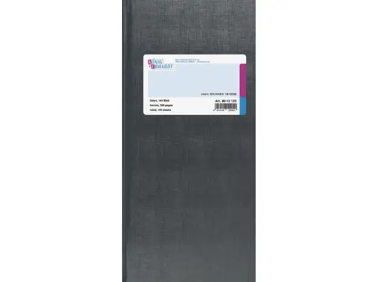 Geschäftsbuch König & Ebhardt 86-13123 8613123 2/3 A4, 288 Seiten, liniert, Kunststoff, grau