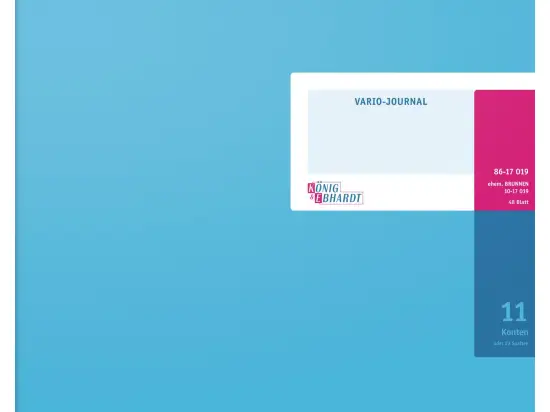 Vario-Journal König & Ebhardt 86-17019 8617019 mit Kopfleiste, A4 quer, 96 Seiten, Konten-Journal, Karton, magenta/hellblau