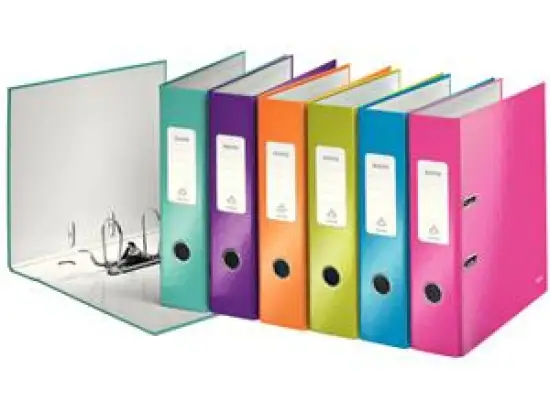 Ordner Leitz 1005-10-99 10051099 Wow A4, 80mm, Pappe/laminiertes Papier, farbig sortiert, Pack 10 Stk