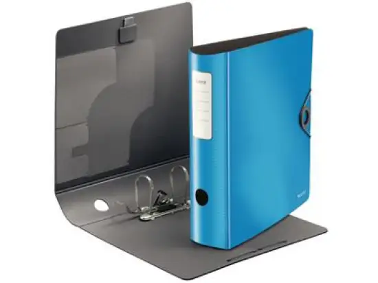 Ordner Leitz 1047-10-30 10471030 Active Solid A4, 82mm, gewölbt, Polyfoam, Duo-Optik, Gummizug, hellblau, Pack 5 Stk