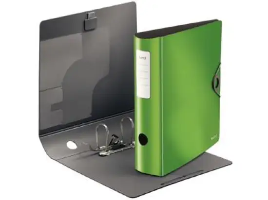 Ordner Leitz 1047-10-50 10471050 Active Solid A4, 82mm, gewölbt, Polyfoam, Duo-Optik, Gummizug, hellgrün, Pack 5 Stk